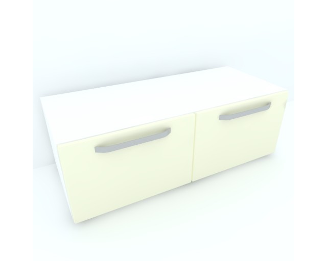 Armonia Comoda alba cu 2 sertare cu maner front MDF Vanilie